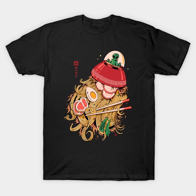 Alien Ramen Invasion T-Shirt by quilimo